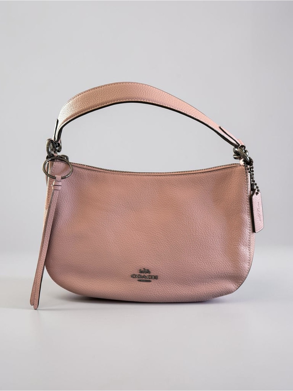 Coach Pebbled Leather Shoulder Hobo in Blush Pink